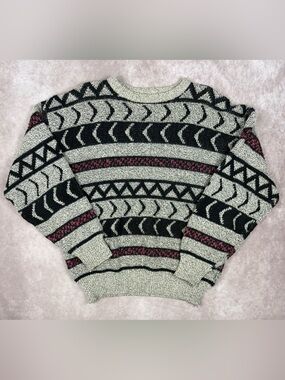 Vintage 90s Brittany Bay Geometric Cozy Sweater Mens Large Korea